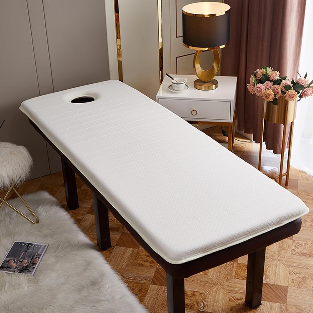 White(s),6cm/185 * 70cm,LDLCYCN Latex Memory Foam Massage Table Mattress Topper Thicken Beauty Salon Bed Mattress with Face Breath Hole 3Cm/6Cm Lash Bed Topper Protective Pad for Massage Accessories
