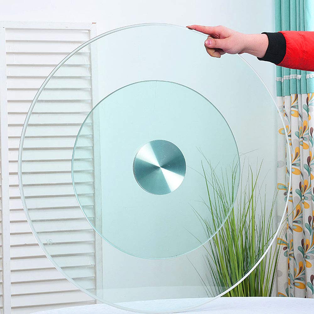 10mm Tempered Glass Round Turntable, Large Lazy Susan, 27in Kitchen Dining Table Rotating Tray, Aluminum Alloy Bearing, Easy to Share All Food