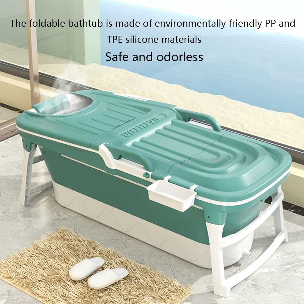 FAXIOAWA Bañera portátil Plegable para Adultos, bañera Independiente para el hogar con Cubierta para Personas de Menos de 200 cm y Menos de 110 KG