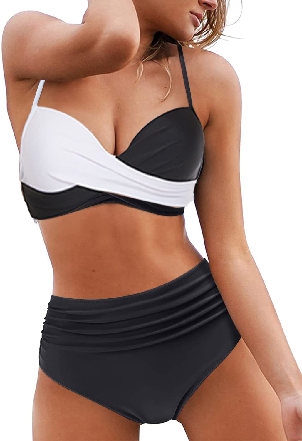 Yutdeng Bikinis Mujer Braga Alta Push Up Bikini Brasileño Traje de Baño Mujer Talla Grande Bañadores Mujer Natacion