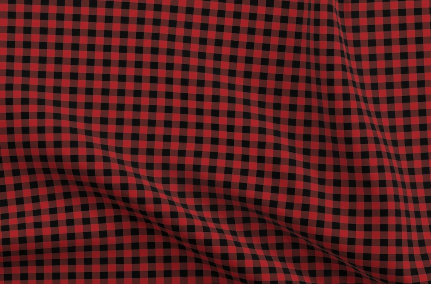 Spoonflower Fabric - Red Buffalo Plaid Christmas Check Small Print Black and Tiny Ditsy Printed on Minky Fabric by The Yard - Sewing Baby Blankets Quilt Backing Plush