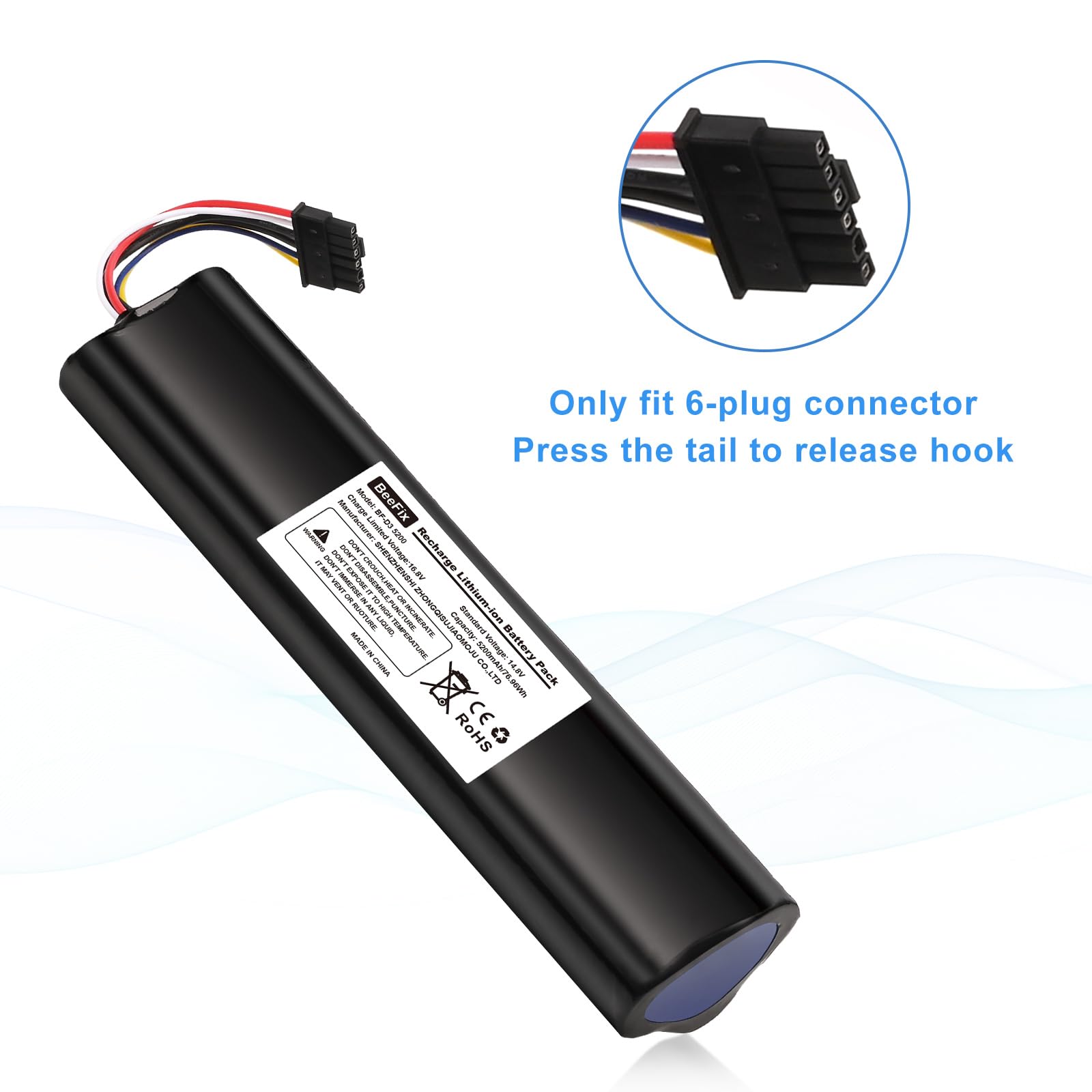 Batteria di ricambio da 5200 mAh per robot aspirapolvere Neato Robotics Connected D3, D5, D7, ad alta capacità Robotic Vacuum 14,4 V agli ioni di litio 945-0225