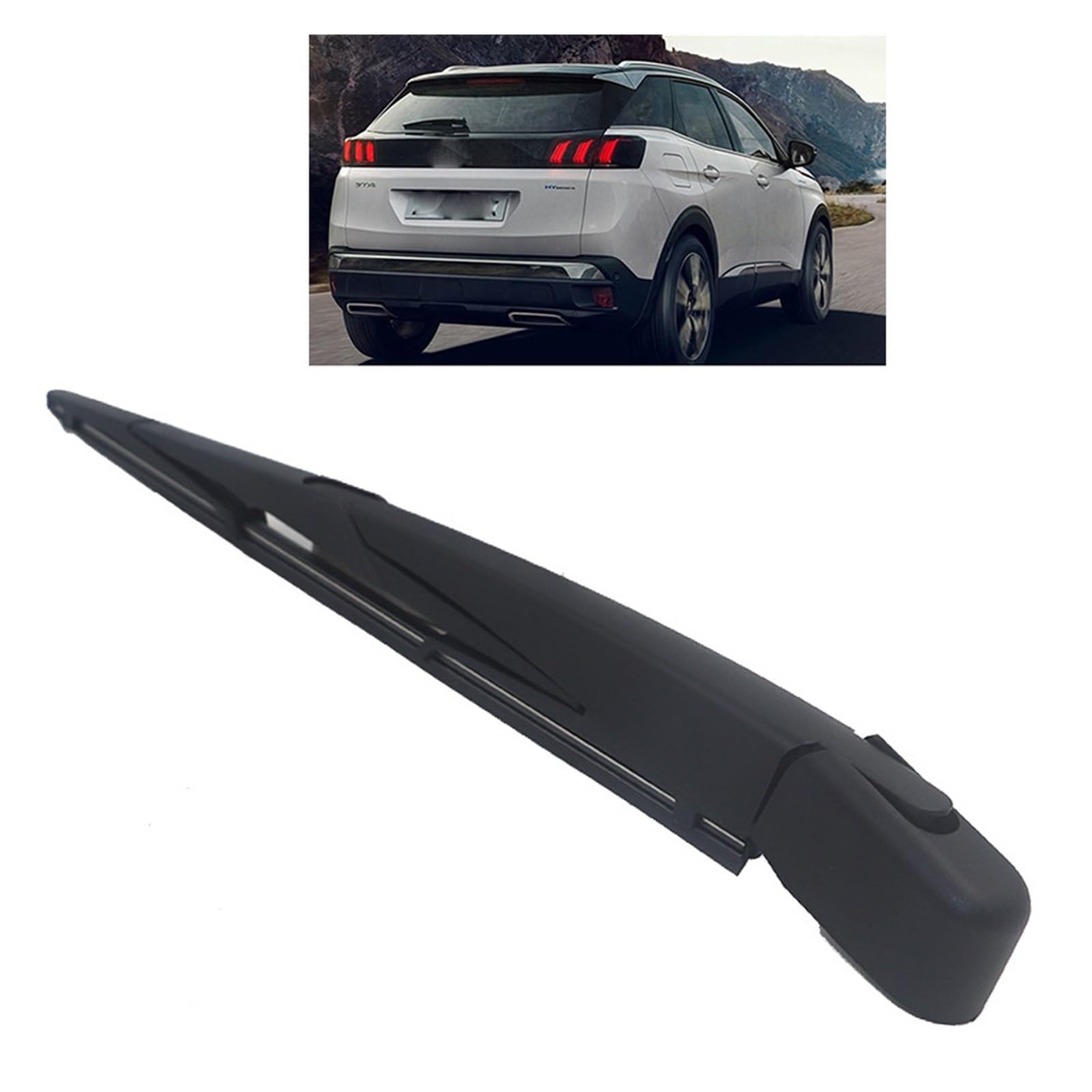 Set de Escobillas Recambio Para Peugeot 3008 Mk2 2017-2021 Tiras De Goma Cuchillas Accesorios Coche 12 "limpiaparabrisas Trasero Automóvil + Brazo