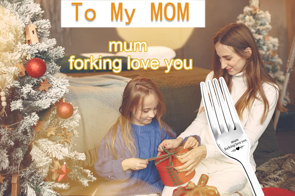 RFTWXHPN Gifts For Mum From Daughter Son - I Forking Love You Mum Fork For Mom, Christmas, Birthday, Gifts For Mum, Mother's Day, Fokr Gifts For Mom, Mother, Dessert Forks