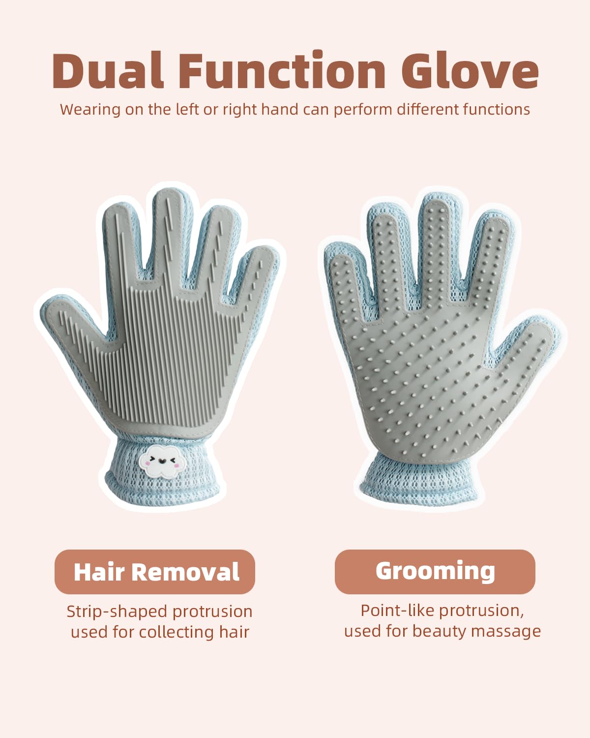 ETIALURE 2 in 1 Pet Hair Removal Glove, Efficient Cat Grooming Glove - Image 2