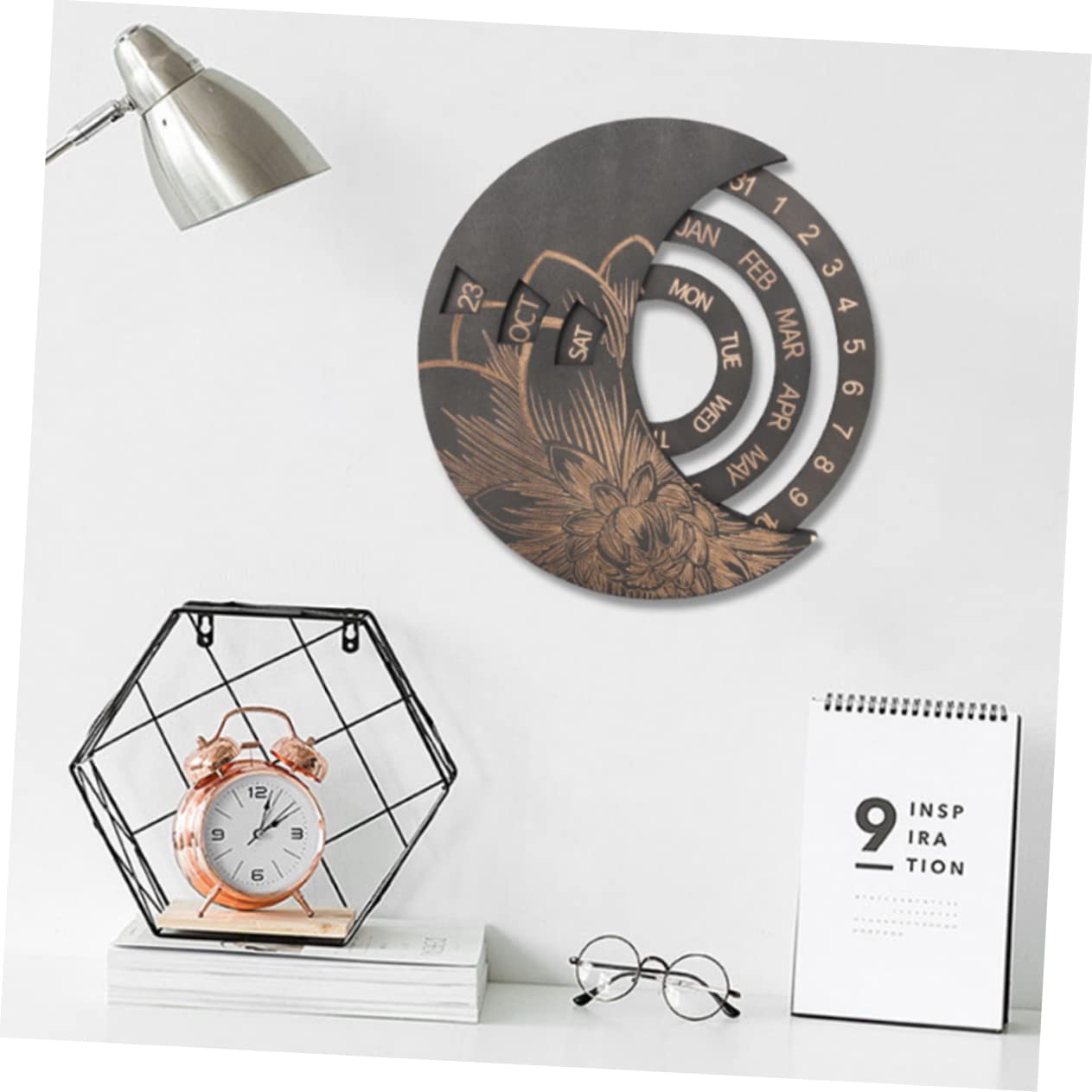 VILLCASE 2stücke Wandkalender Runder Dekorativer -kalender Für Und Türdekoration Und Retro Design Für Büro Und Schlafzimmer