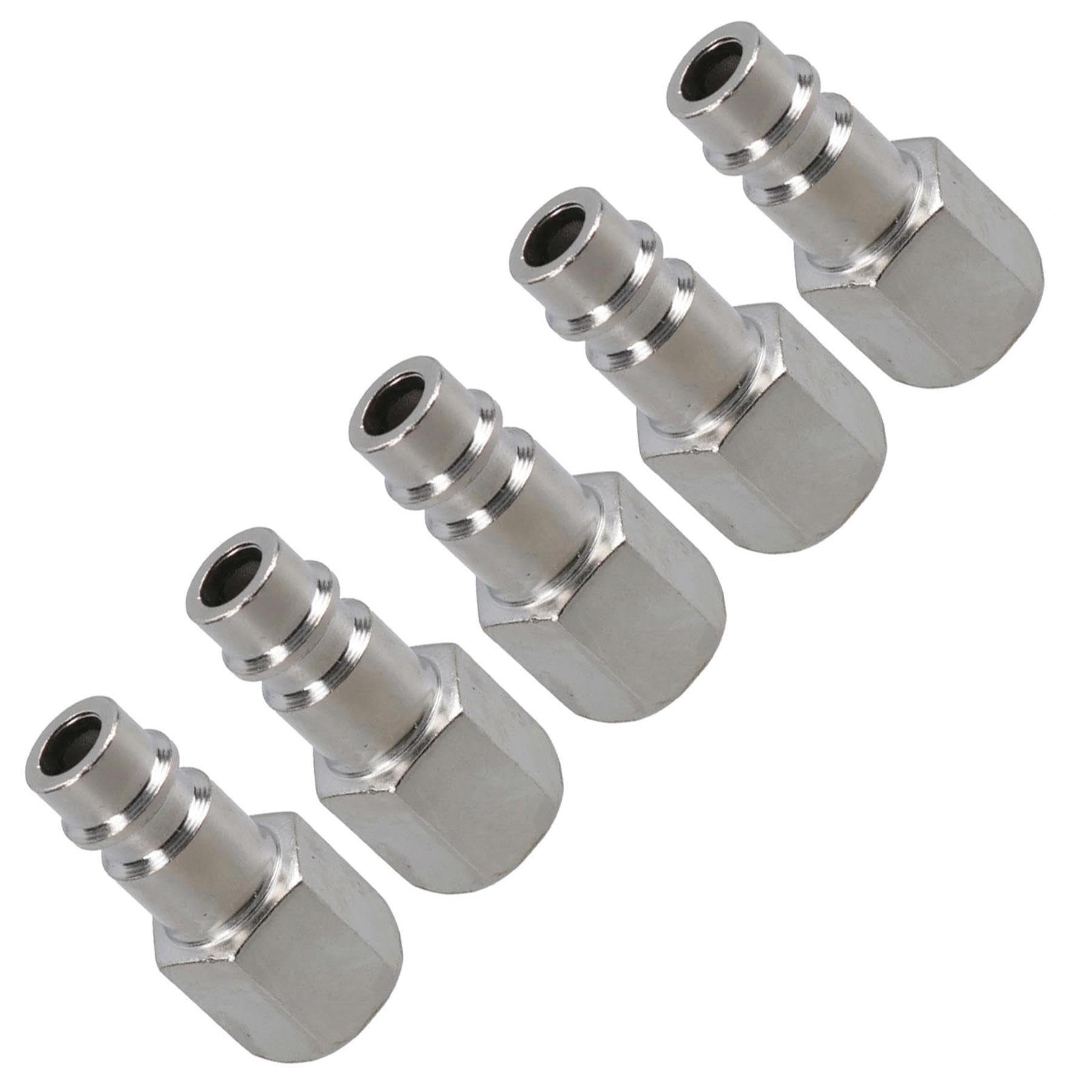 Ab Tools Women's Silver Euro Air Line Hose Fitting Connector Quick Release 1/4 Inch Bsp Thread 5Pk