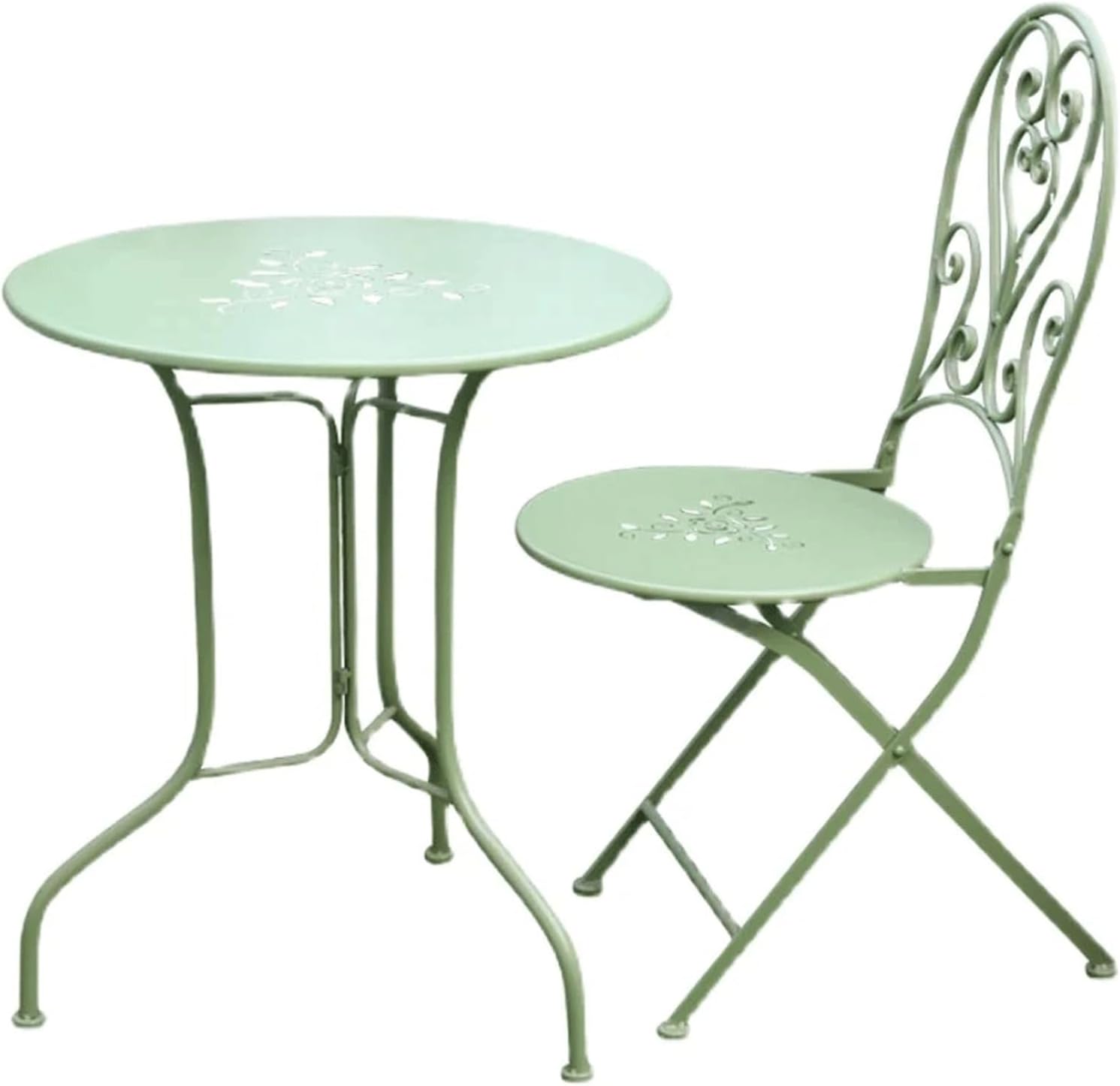 Outdoor Folding Table and Chair Combination Leisure Yard Balcony Garden Terrace Metal Tea Set