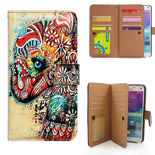 Bfun Packing Bcov Tribal Floral Elephant 9 Slot Leather Case for Samsumg Galaxy S7 Edge