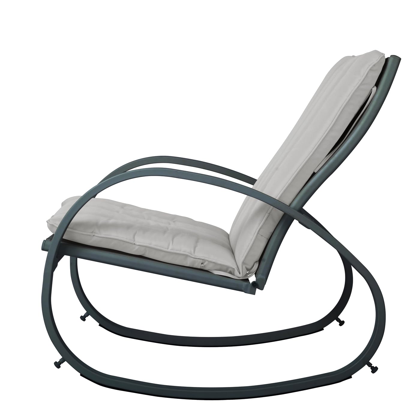 SVITA EIBY Fauteuil à bascule de luxe avec accoudoirs pour l'extérieur, gris clair/gris foncé