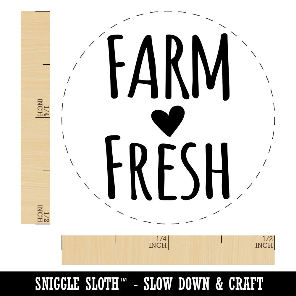 Farm Fresh with Heart Chicken Egg Rubber Stamp - 1/2 Inch Mini