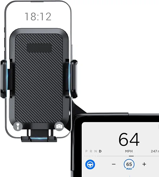 BASENOR 2025 2026 Tesla Model Y 3 Phone Mount Holder Strong Adhesion 360° Adjustable Cell Phone Holder Stand Tesla Model Y Juniper Tesla Model 3 Highland Interior Accessories Fit for iPhone & Android