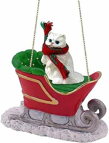 Adorno navideño de gato persa blanco Conversation Concepts