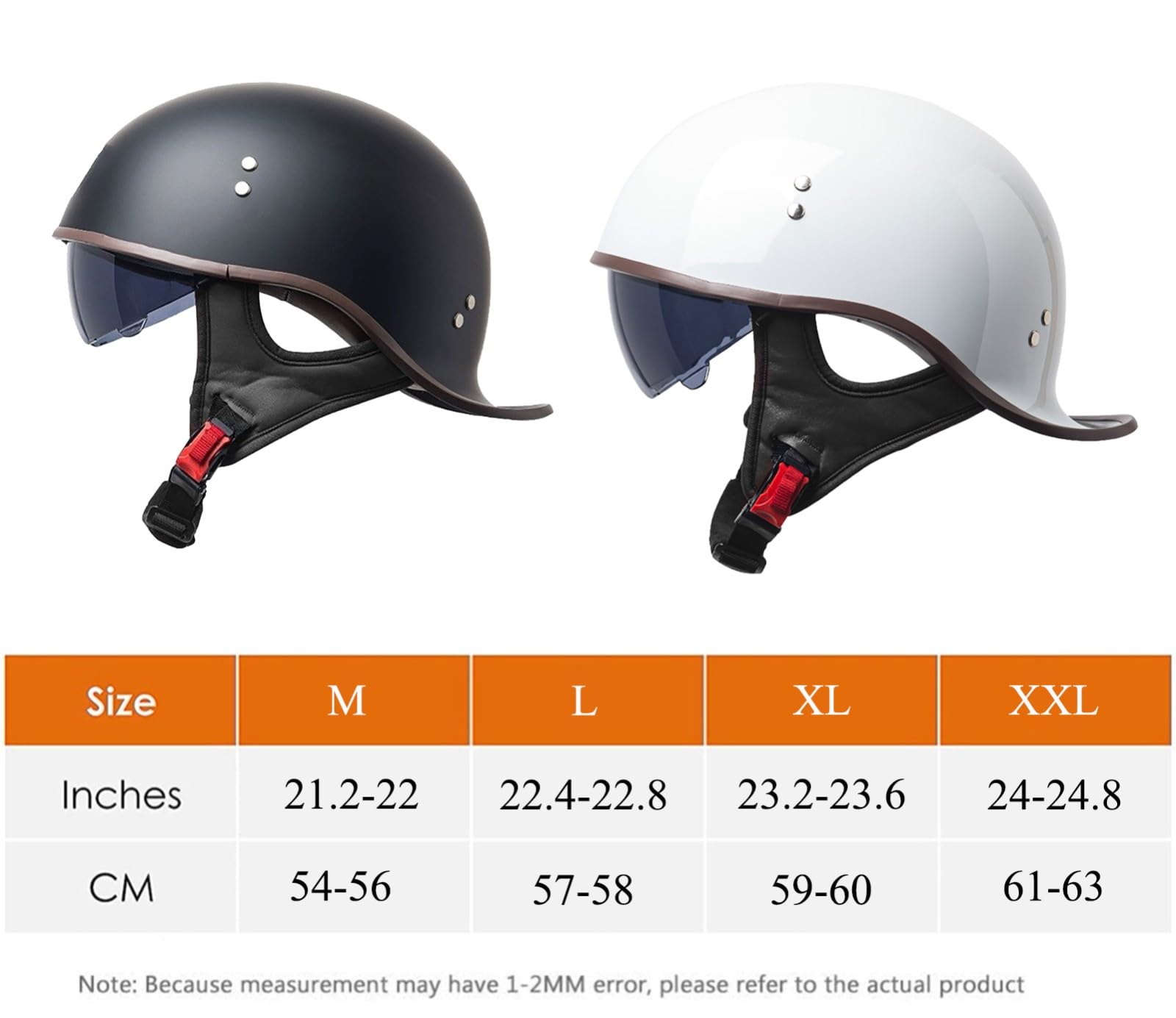 Kask motocyklowy typu jet, do cruiser, choppera, skutera, motoroweru, homologacji ECE/DOT, otwarty kask motocyklowy z wysuwaną wizjerem przeciwsłonecznym, uniwersalny, na wszystkie pory roku