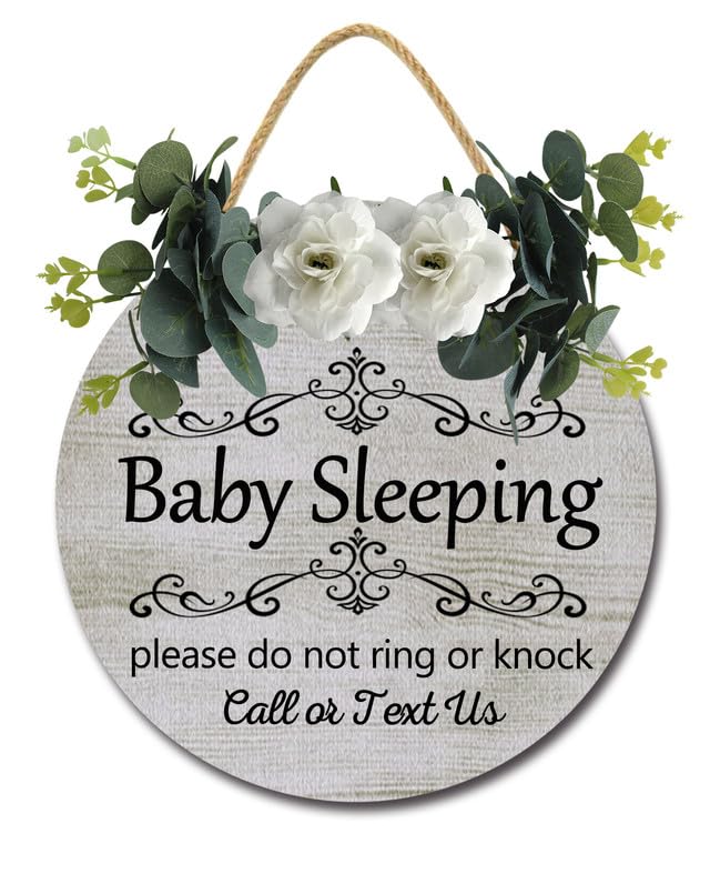 Cartello Sunbory "Do Not Knock" In Inglese – 20x25 Cm, Legno Compensato Vintage, Per Esterni, Neonato Dorme