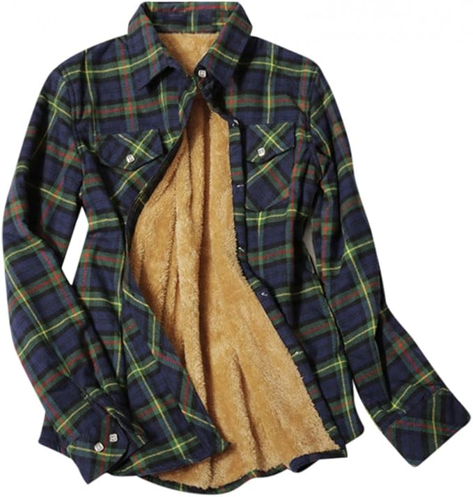 Warm flannel shirts women's Clearance