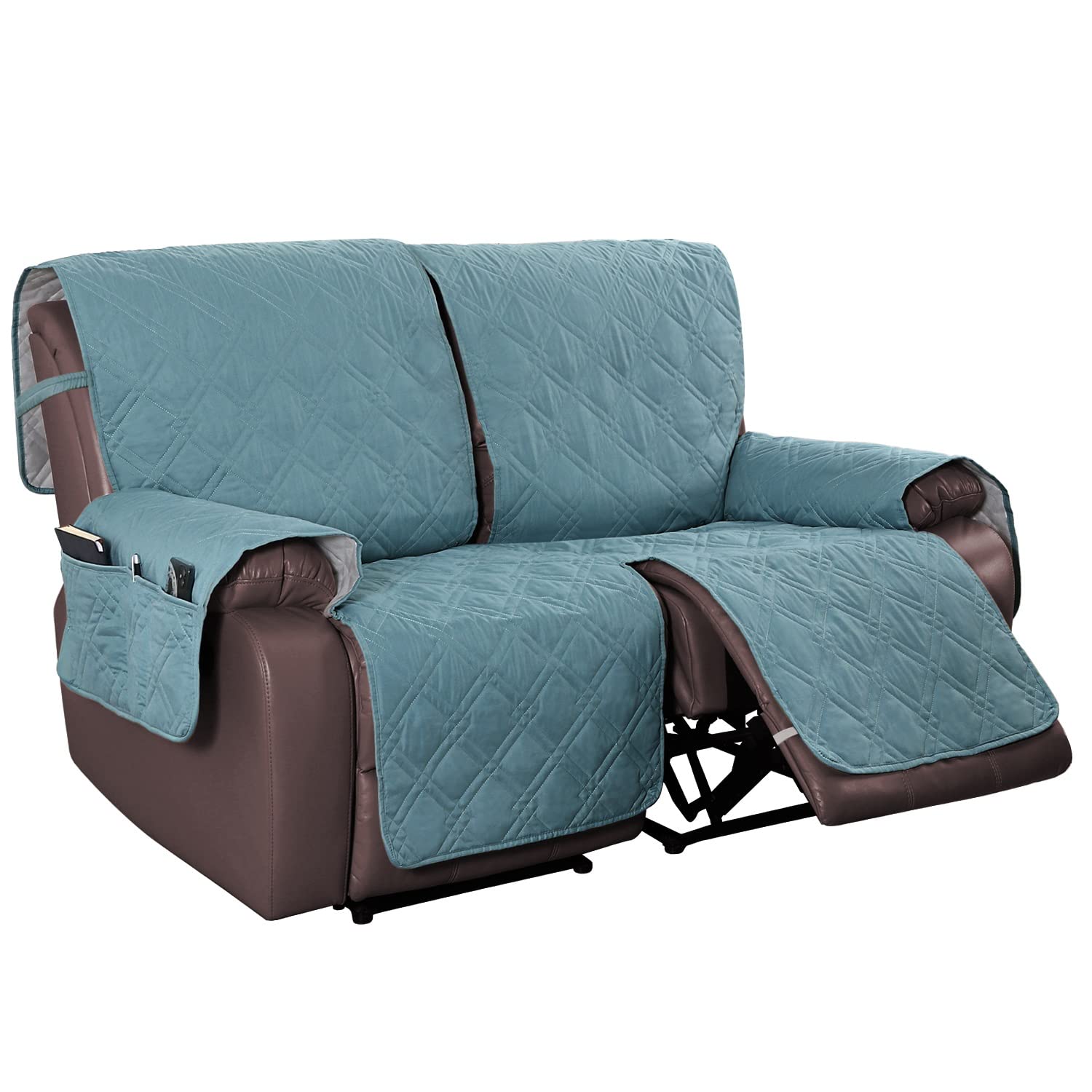 Housse de canapé inclinable imperméable et réversible avec poches relax