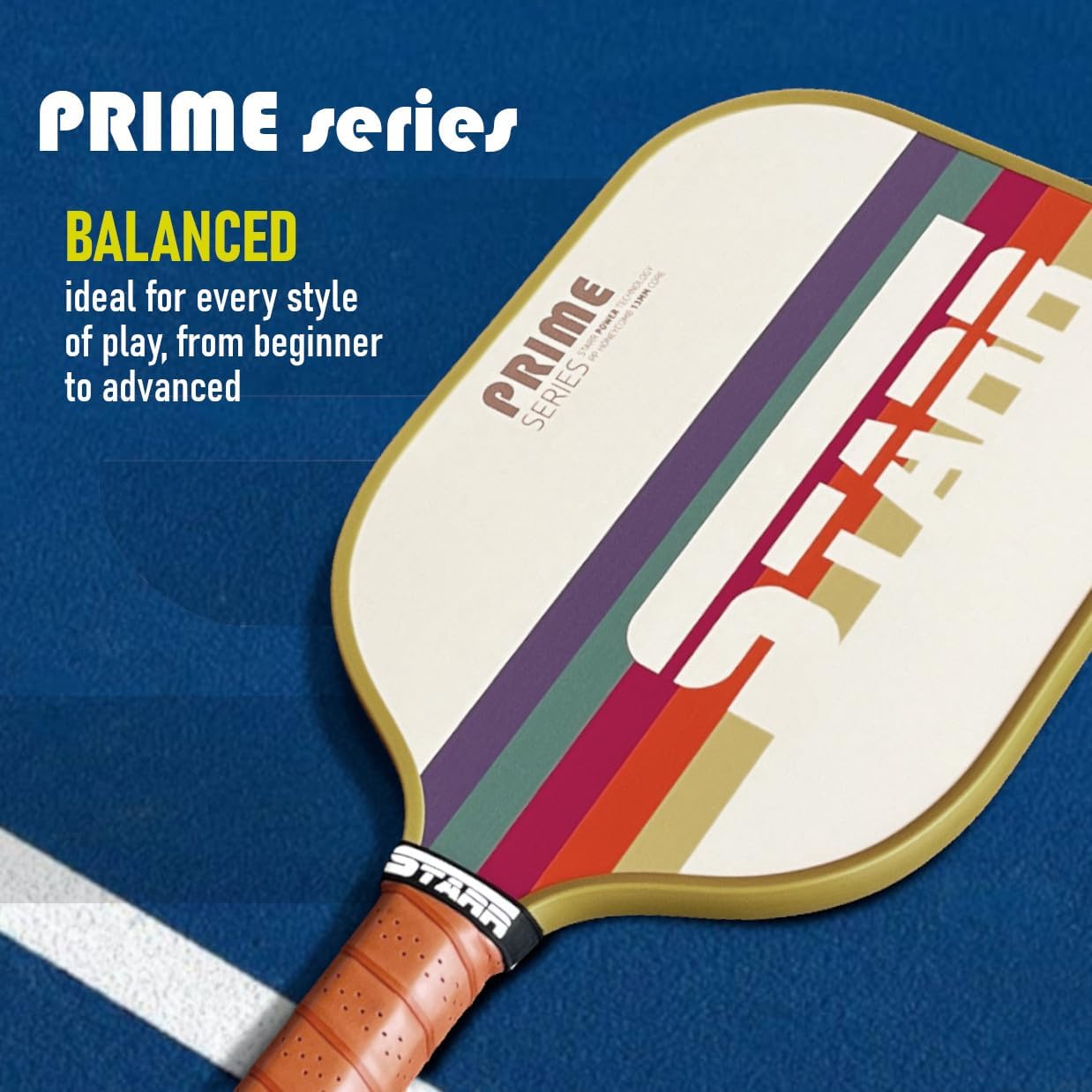 STARR Prime Series Pickleball Paddle | 13mm Honeycomb Core | Fiber Glass Surface