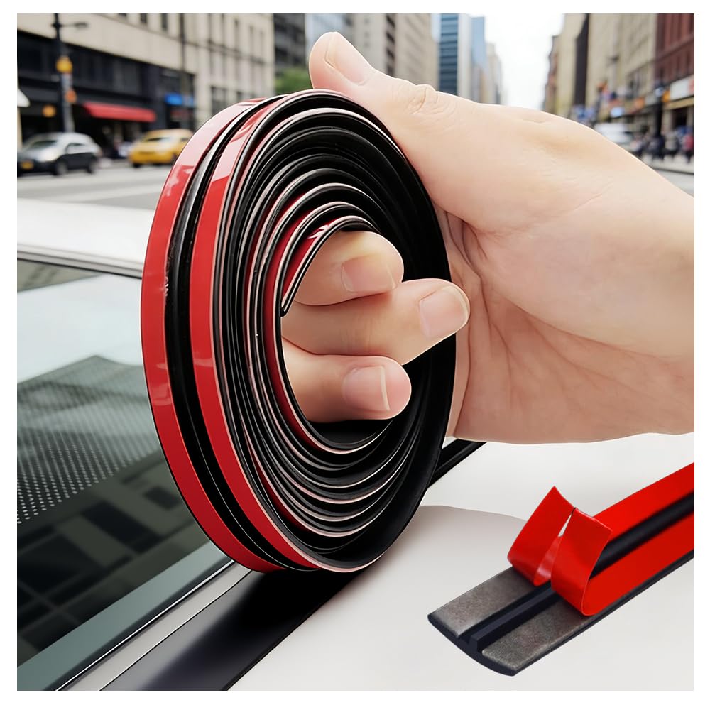 16.4Ft T-Seal Car Sunroof Seal Rubber Trim,Cuttable Car Windshield Rubber Seal Strip for Dust/Water/Wind Noise Protection,Windshield Seals Strip for Cars Sunroof/Windshields/Tailgate (14mm×16.4 Ft)