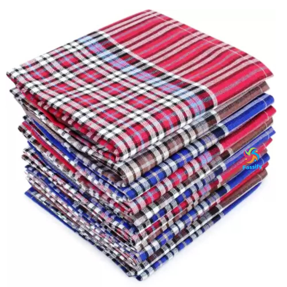 brings you 100% Cotton Silky soft Handkerchiefs for Men| Soft Handfeel|Ultra Compact (Pack of 6) (CHECKED)-image-19