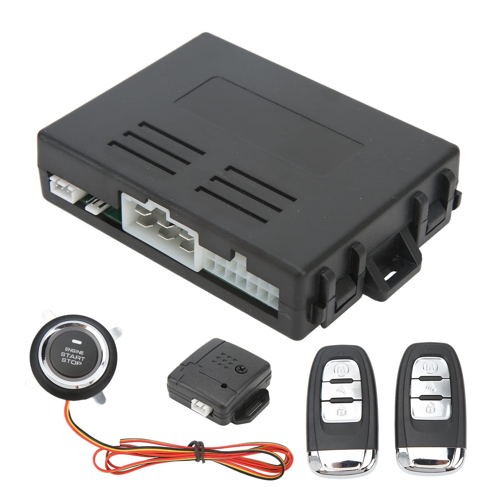 KIMISS de Entrada sin Llave para Automóvil Kit de Bloqueo Central Remoto Arranque con un Botón Alarma Antirrobo 12 V Cerradura de Puerta de Vehículo Universal Inmovilizador de