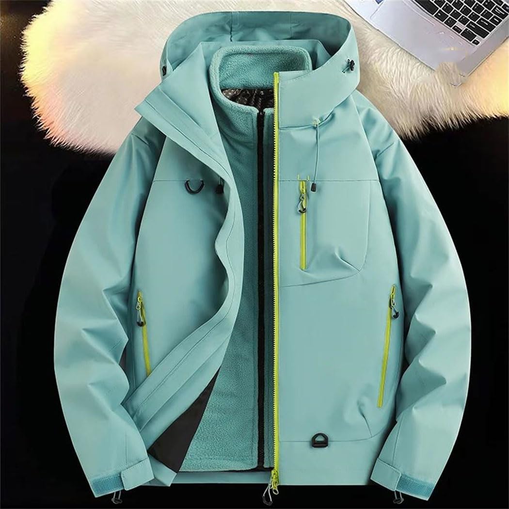 Men's 3-In-1 Winter Jacket Windproof Thermal Hiking Parka Mountaineering Suit For Outdoor Sports