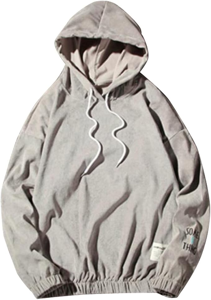 GRMOMen Casual Fit Baggy Oversized Hoodie Sweatshirt Gray US XS