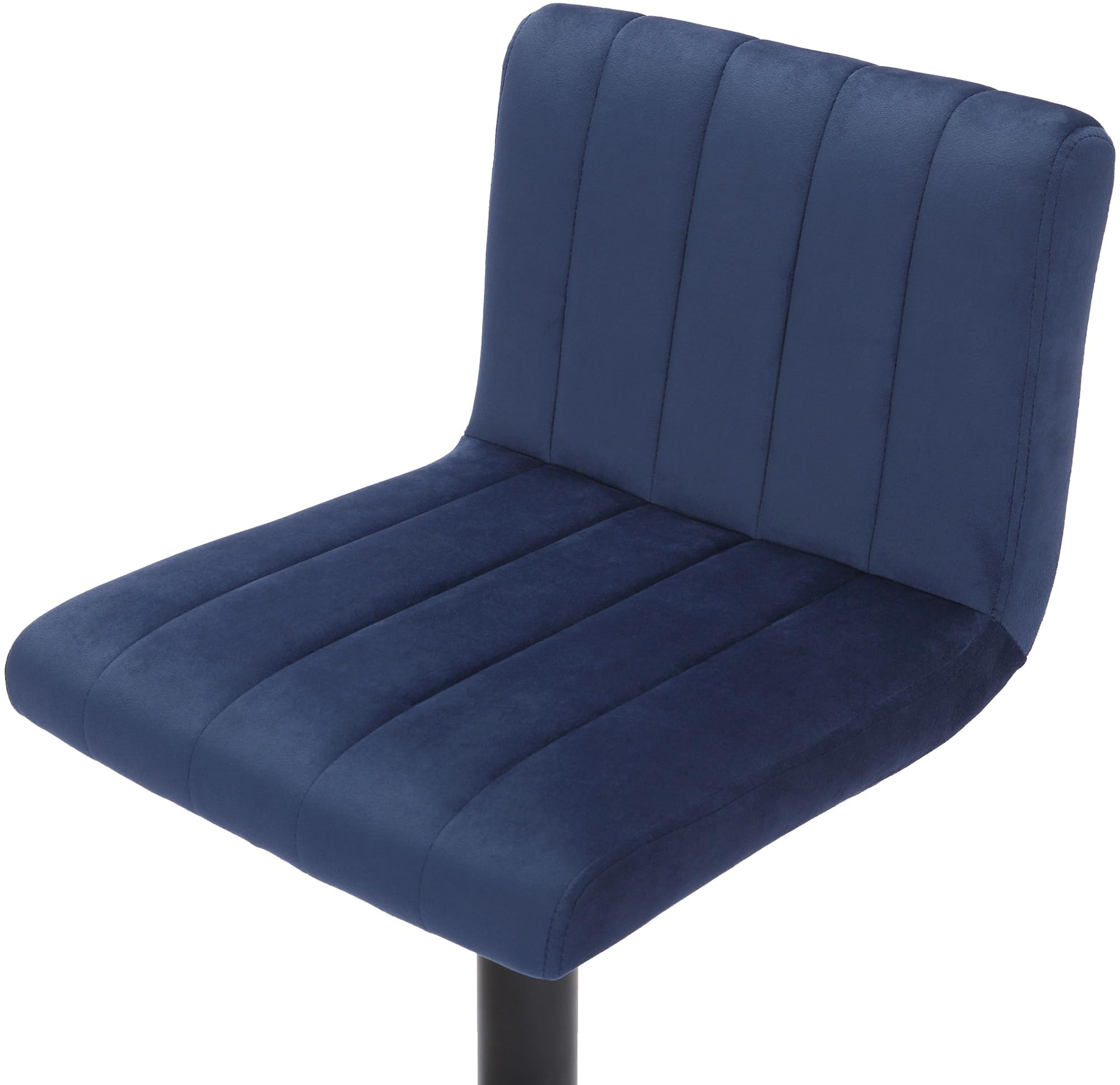 CLP Tabouret De Bar Jamie en Velours I Chaise Haute De Bistrot avec Repose-Pieds Hauteur Réglable Pivotant | Couleur Bleu