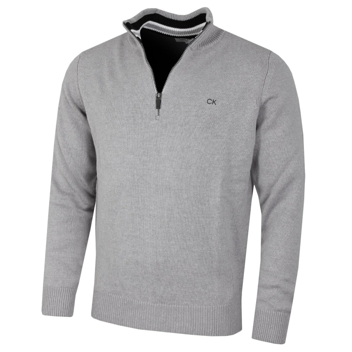 Calvin Klein Mens 1/2 Zip CK Golf Sweater - Silver Sport - XXXXL
