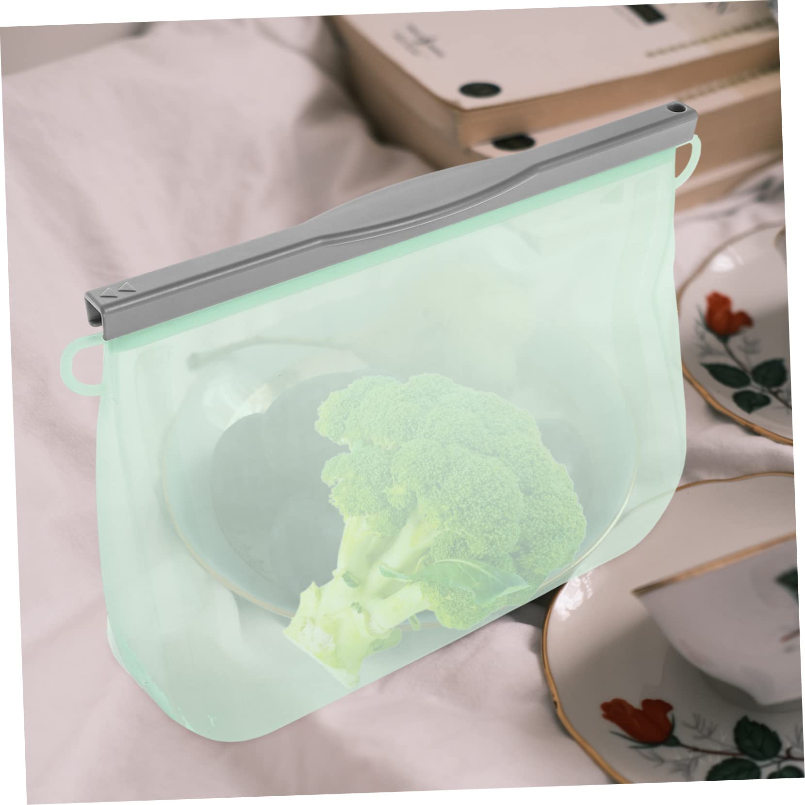 minkissy 5 bolsas de almacenamiento de silicona a prueba de fugas, contenedor sellado a prueba de fugas, bolsas selladoras, bolsas de almuerzo, bolsas de aperitivos, bolsas de silicona para