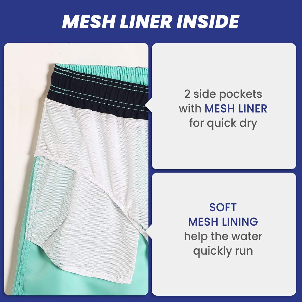 MaaMgic Pantaloncini da Bagno da Uomo Asciugatura Veloce Costume da Bagno per Surf sulla Spiaggia Multi-funzioni Allenamento casa con Fodera in Mesh con Fodera in Mesh