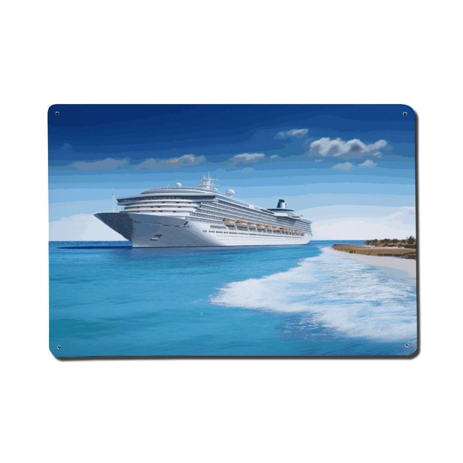 Adfgyerh Style Seaside Cruise Ship Metal Signs Funny, Aluminum Tin Sign Indoor Outdoor Decor, Vintage Signs For Home Office Kitchen Bar Cafe Garden Farmhouse Wall Decor