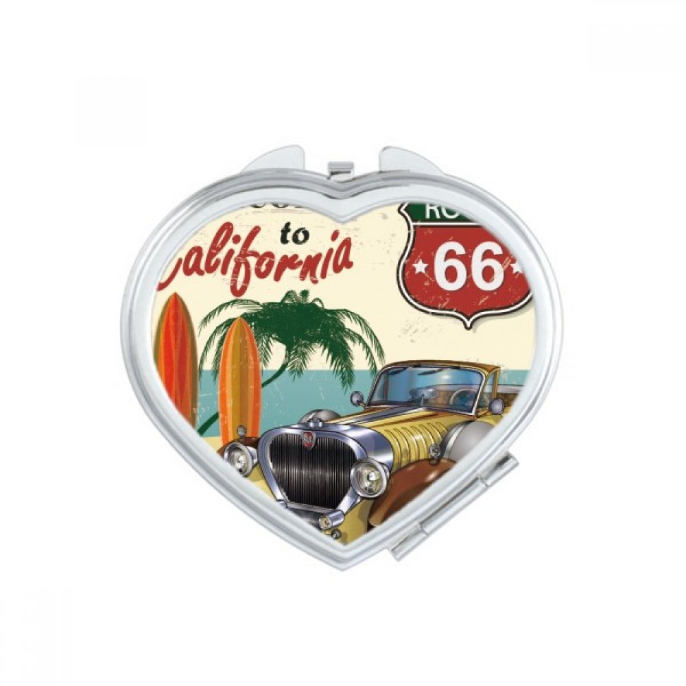 Miroir de poche à la main motif voiture cadeau mignon pour femme