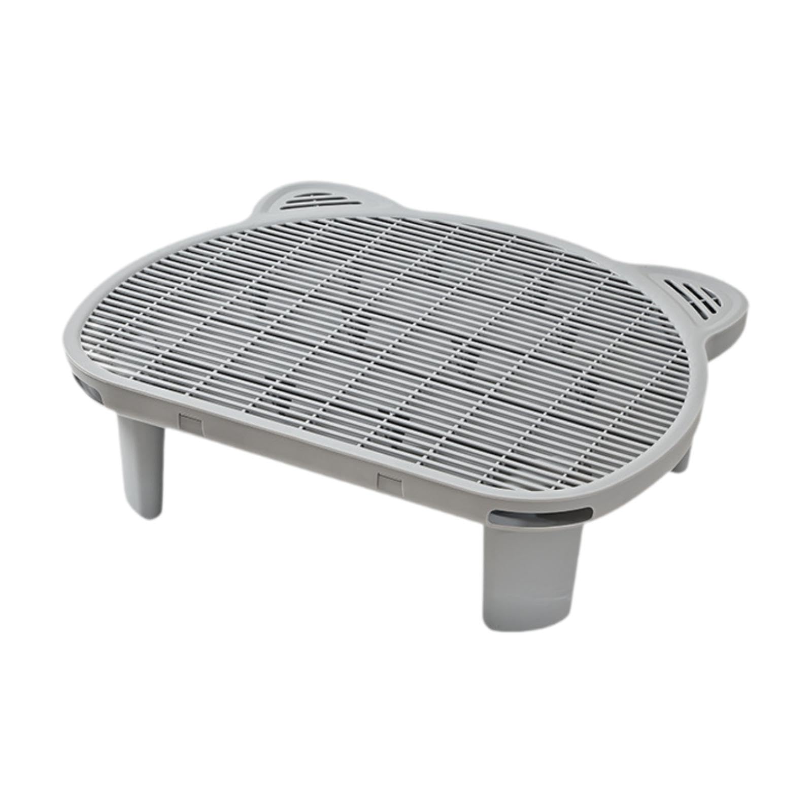 Tapis pour Litière de Chat, Tapis Récupérateur de Litière, Rampe pour Bac à Litière, Facile à Nettoyer, Double Couche, Accessoire pour Animaux, Gris