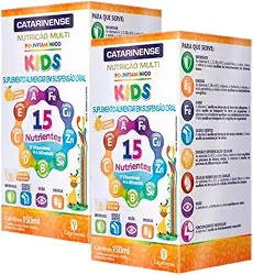 Kit 2 Polivitaminico Kids Sabor Laranja com 15 Nutrientes 150ml Catarinense