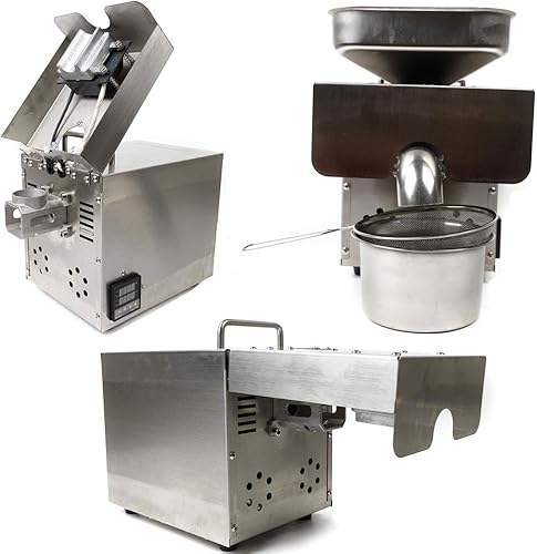 Miniatura 10 de DNYSYSJ Máquina automática de prensa de aceite 600W Cacahuetes Expulsor de aceite frío caliente Extractor comercial (2 generación)