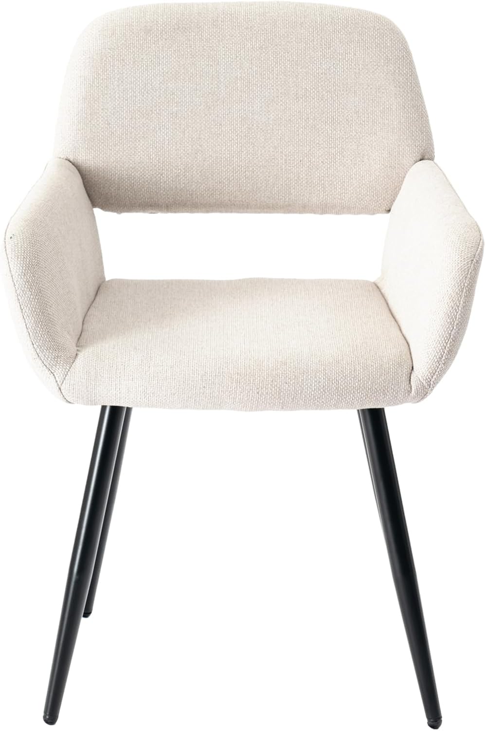 39F Furniture Dream Set of 2 Retro Vintage Dining Chairs Armchair Upholstered Fabric Seat Metal Legs for Kitchen Living Room Bedroom Office, Beige, 56x53x76.5cm 9 61l7hf MVYL. AC SL1500