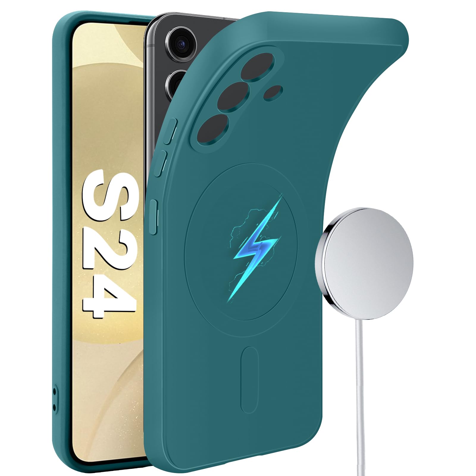 Coque Samsung S24 verte compatible Mag-Safe fine en gel - 8