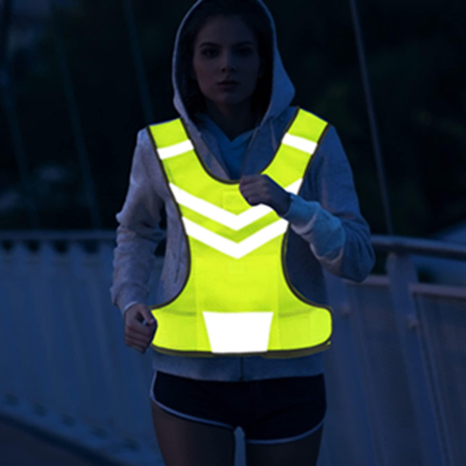 Giubbotto Riflettente,Giubbotto da Corsa Riflettente Equipaggiamento di Sicurezza, Giubbotto di Sicurezza Riflettente Regolabile ad Alta visibilità per Sport all'Aria Aperta, Ciclismo, Corsa, es