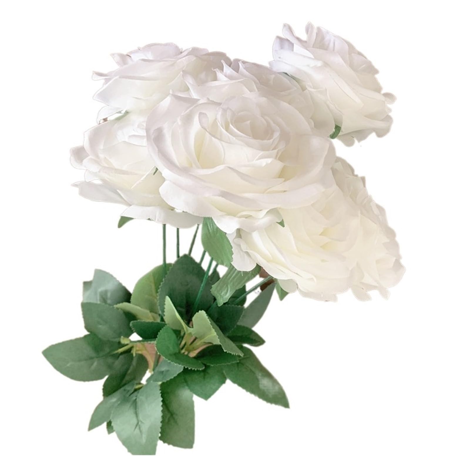 Casetlong 1PC Bouquet Artificial Flower Milk White Ivory Hite Fake Living Room Decoration Wedding(1)