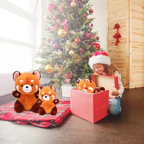 Miniatura 6 de Peluche de panda rojo, lindo panda rojo, regalo para novia, cumpleaños, cumpleaños de 13.7 pulgadas, panda rojo