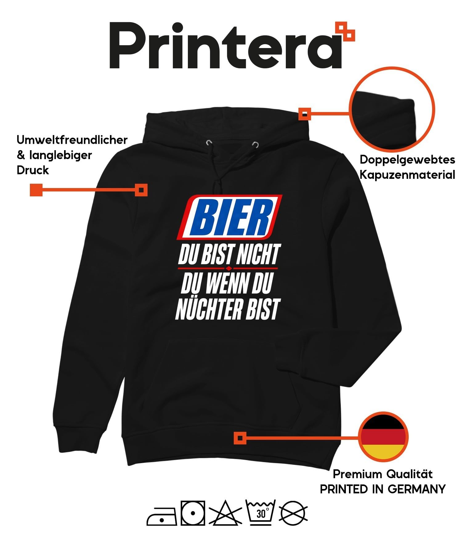 Bier Du bist Nicht du wenn Statement Hoodie Hoodie Hoodie