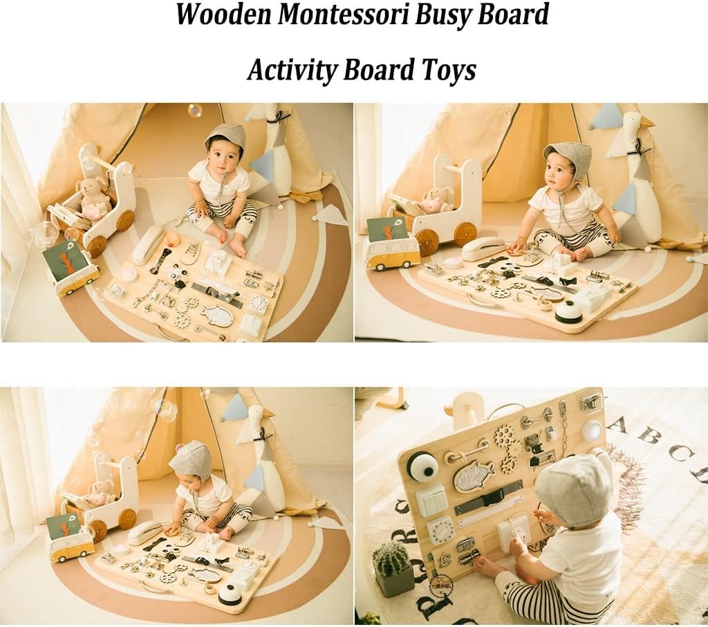 Drewniana Tablica Manipulacyjna Dla Dzieci, Sensoryczna Tablica Montessori, Zabawka Podróżna Rozwijająca Małą Motorykę, Przenośna Zabawka Edukacyjna Do Wczesnej Nauki Autyzmu