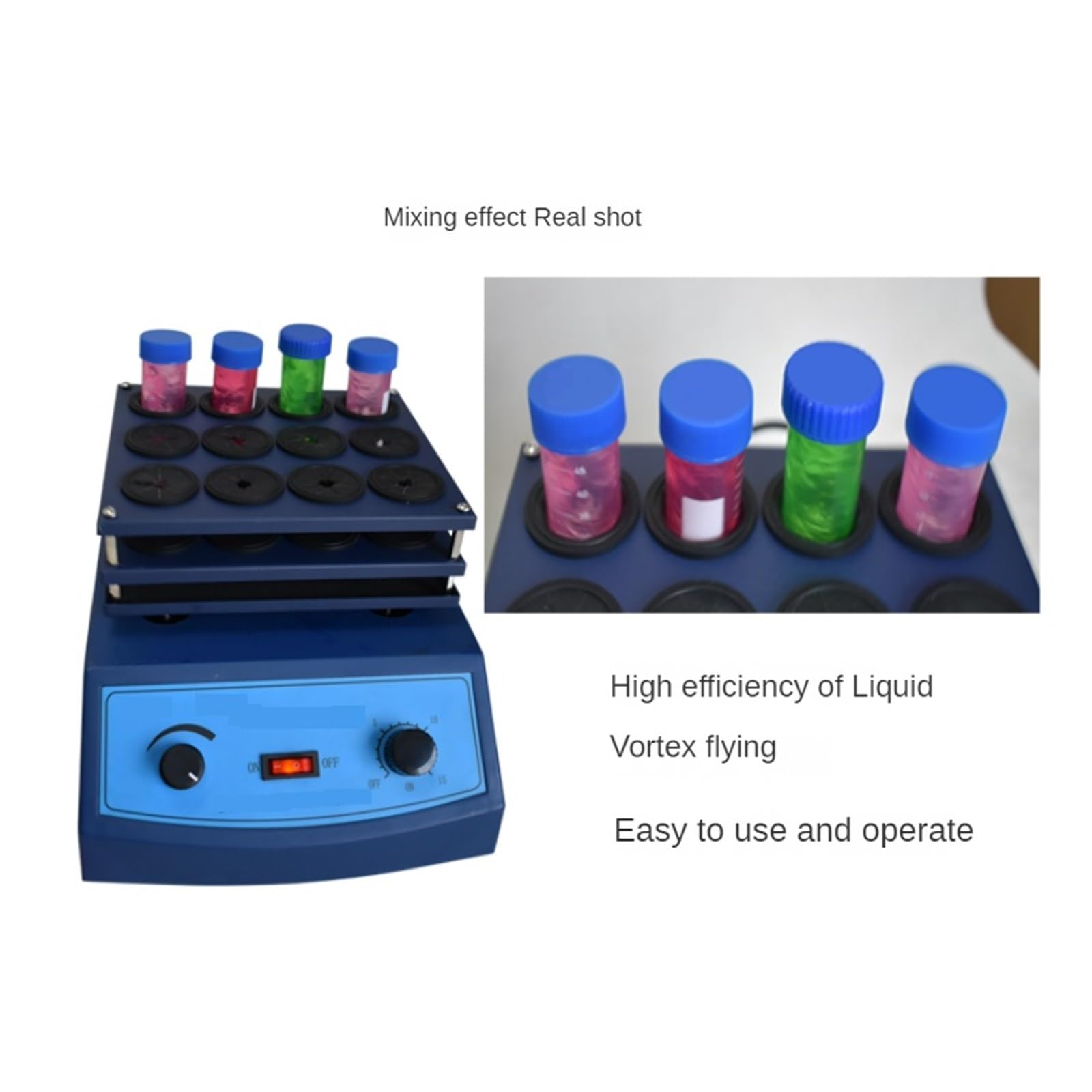Miscelatore oscillatore da laboratorio per provette da 10 ml-50 ml, miscelazione rapida a 2800 giri/min, facile da pulire, centrifuga multi-tubo per un uso efficiente in laboratorio