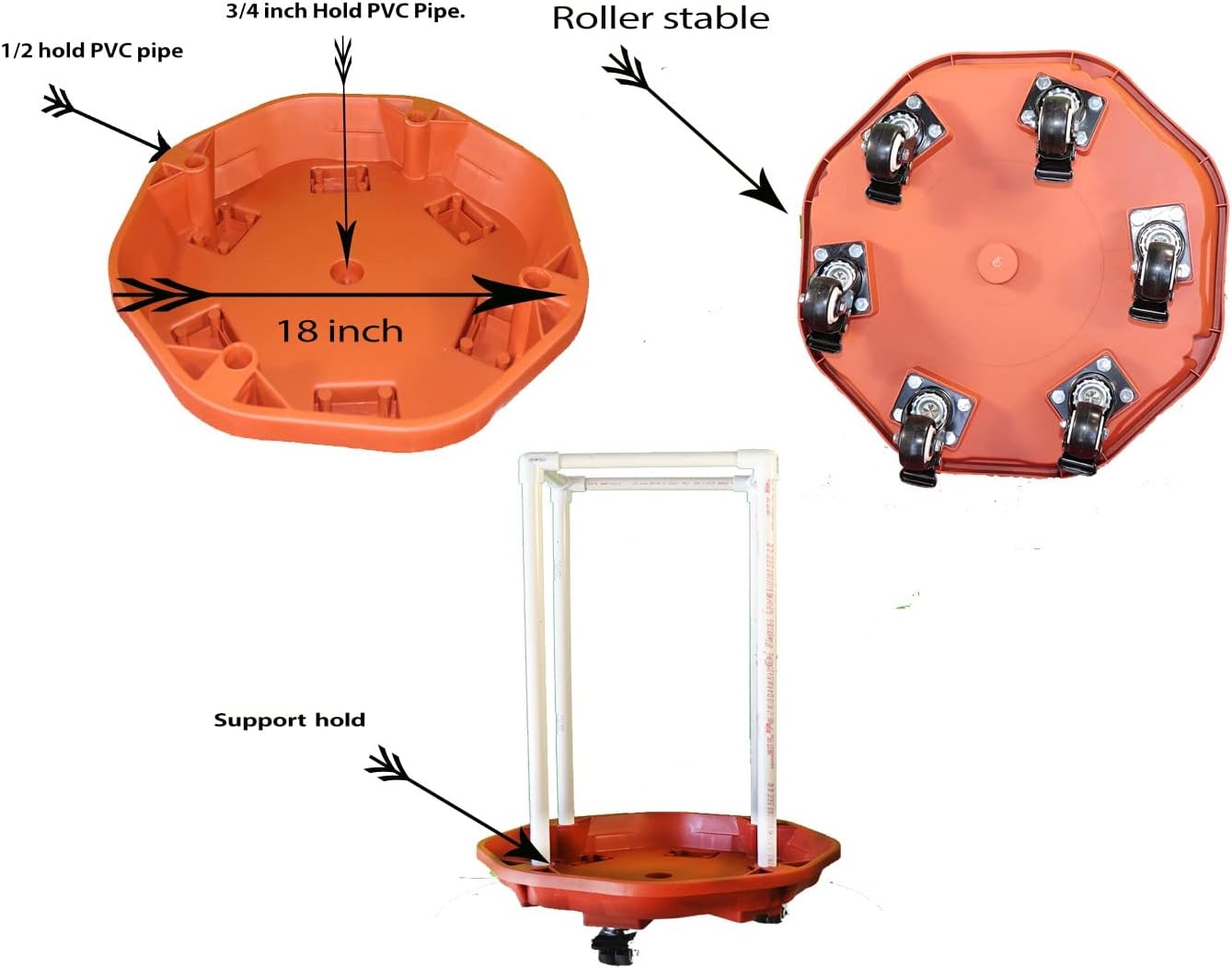 Mr. Stacky New Roller Tray - 18inch - 6 Casters - Terracotta Color…