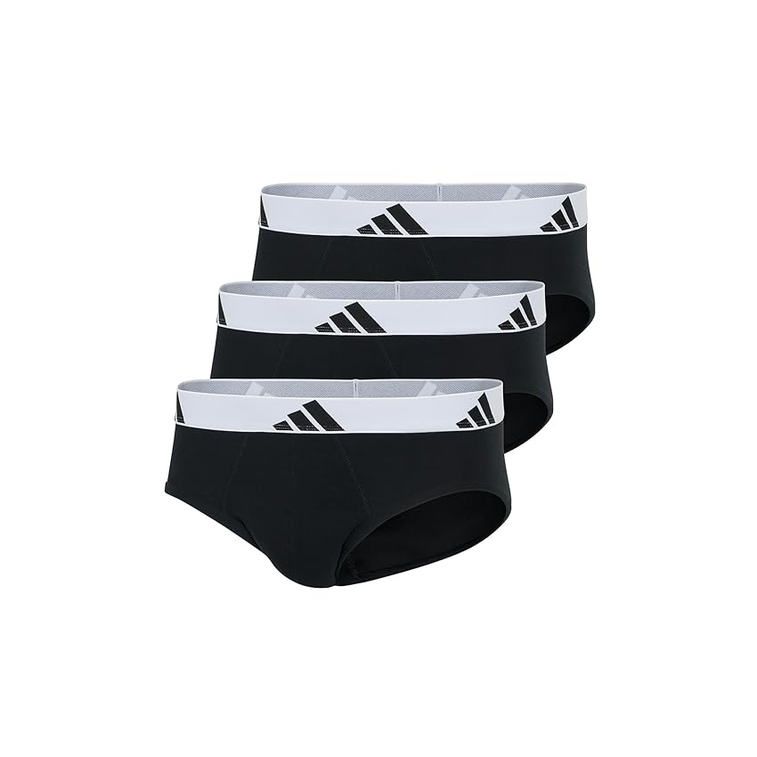 adidas Herren Unterwäsche Slip 3er Pack-Brief (3pk) -Active Flex Cotton Intimo, Black_4am001, M (Pacco da 3) Uomo