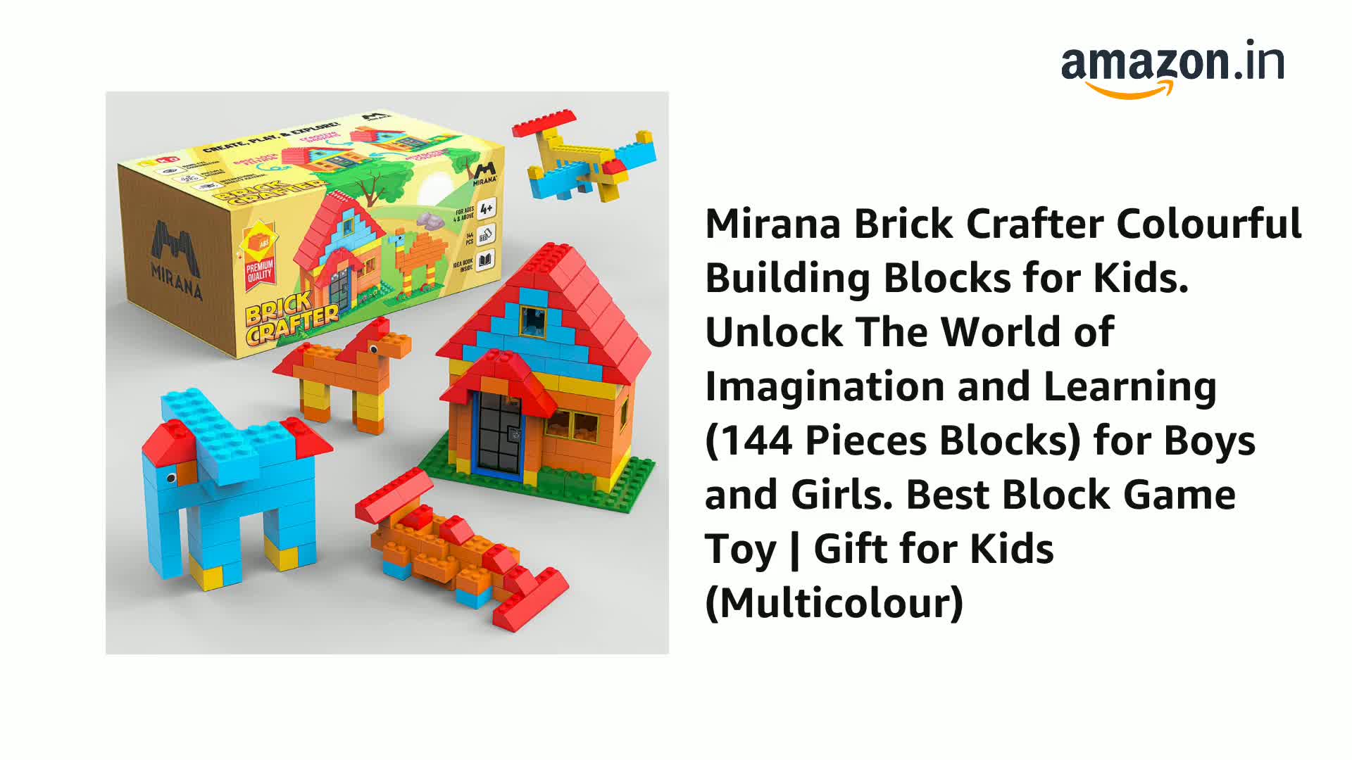 Mirana Brick Crafter Colourful Building Blocks for Kids. Unlock
