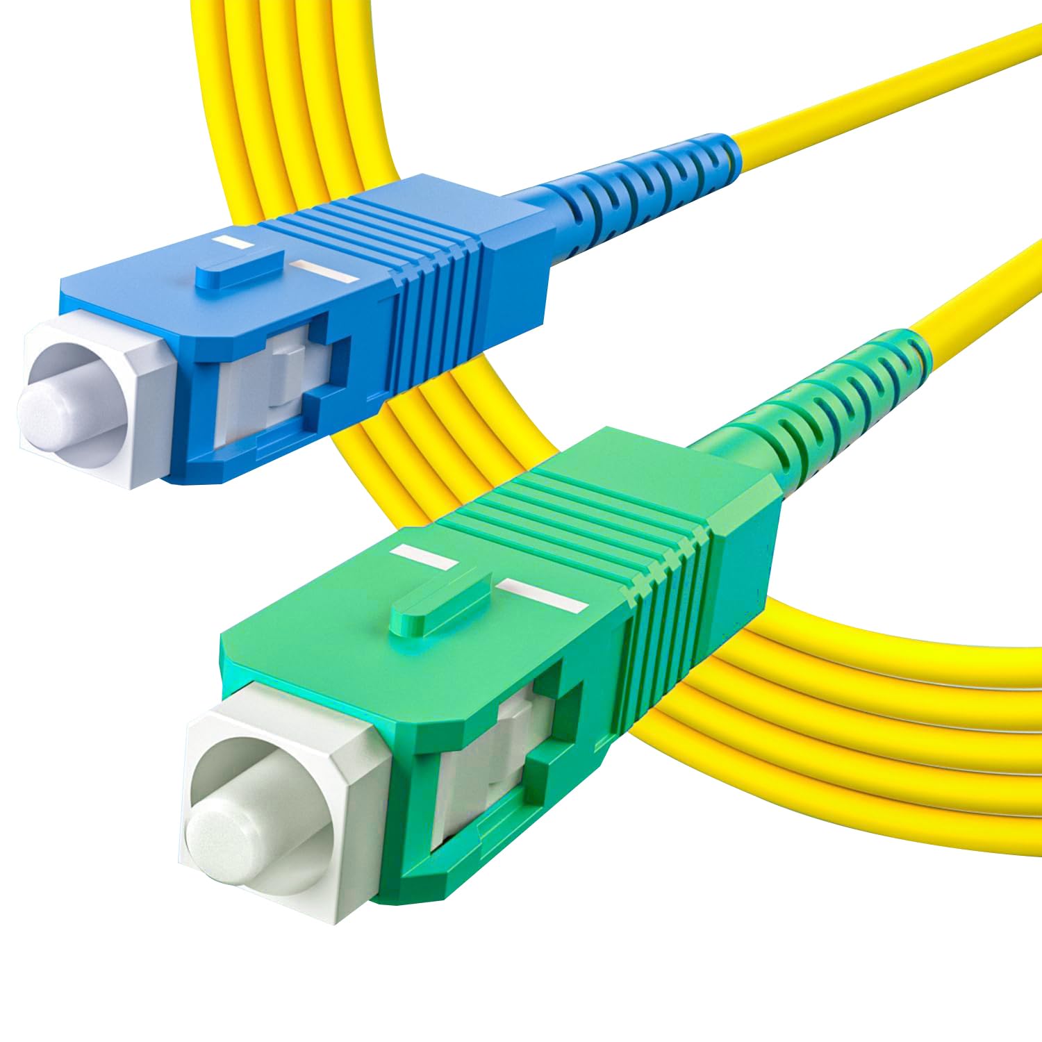 10Gtek SC/APC a SC/UPC Simplex Cavo Fibra Ottica 3-meter, 9/125μm Monomodale Cavo Patch Fibra LSZH, Compatibile con Freebox Iliad(Free), Bianco