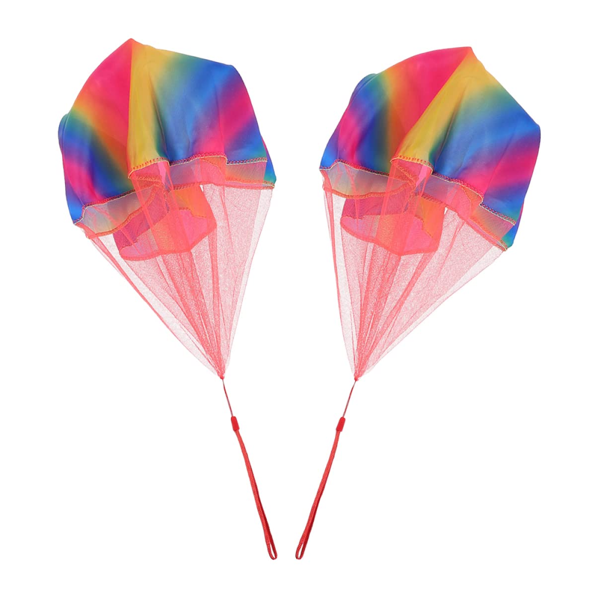 MUSISALY 2Pcs Hand Throw Parachute Outdoor Rainbow Parachute for Family Activities Enhancing Parent Interaction