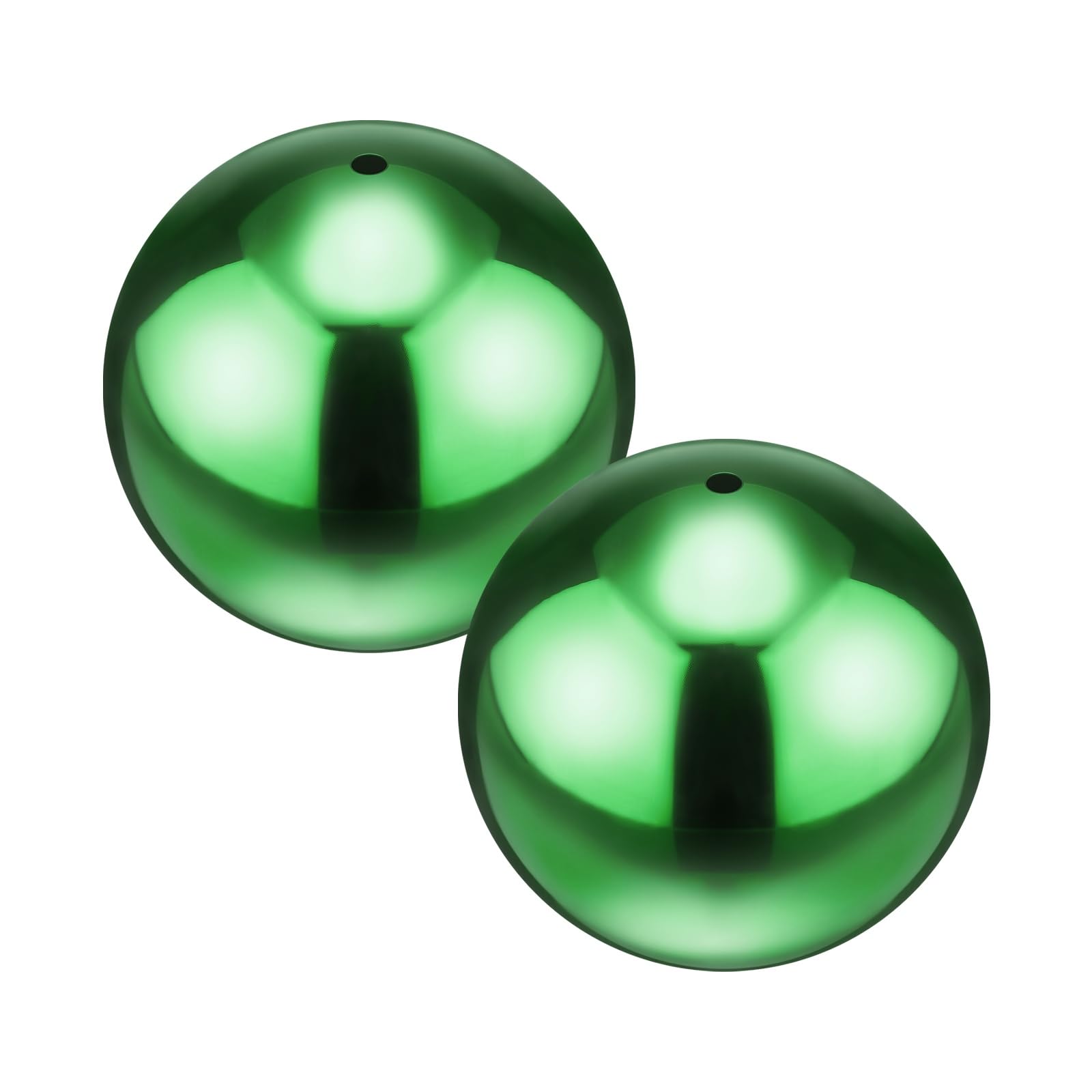 M METERXITY 2-Pack Garden Gazing Globes Ball 2 Inch 201 Stainless Steel Hollow Mirror Reflective Floating Ball for Garden/Pond/Home/Yard Outdoor Decoration [Ruby Green]